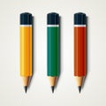 Realistic detailed sharpened pencils isolated on white background. Vector illustration EPS 10