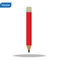 Realistic detailed sharpened red pencil isolated on white background. Vector illustration EPS10 Royalty Free Stock Photo