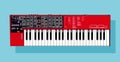 Realistic detailed vector synthesizer. Nord lead A1 illustration.