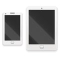 Realistic Detailed White Tablet and Phone. Vector Royalty Free Stock Photo