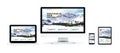 realistic devices isolated with landing responsive page