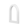 Realistic diagonally placed white glossy arch outline frame interior exterior architecture vector
