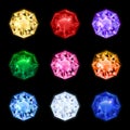 Realistic Diamond Gemstone Icon Set Royalty Free Stock Photo