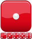 Red realistic dice collection, set of 6, vector available