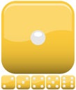 Yellow realistic dice collection, set of 6, vector available Royalty Free Stock Photo