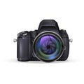 Realistic digital camera. Vector illustration.