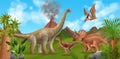 Realistic Dinosaurs Illustration