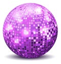 Realistic disco ball. Retro nightclub mirror light