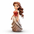 Realistic Disney Princess Figurine With Brown Hair - Hyper-detailed Collectible