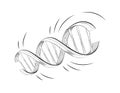 Vector realistic dna helix molecule with genes