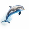 Realistic Dolphin Jumping: Hyper-detailed Rendering With Streamlined Design Royalty Free Stock Photo