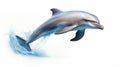 Realistic Dolphin Jumping Out Of Water - Uhd Image Royalty Free Stock Photo