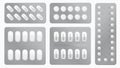 Realistic Drugs Pack. Set Of Tablets Blisters