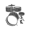 Realistic Drum Design Vector. Silhouette of Drum. Vector illustration