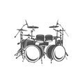 Realistic Drum Design Vector. Silhouette of Drum. Vector illustration