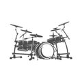 Realistic Drum Design Vector. Silhouette of Drum. Vector illustration