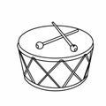 Realistic drum illusration drawing battery coloring drawing illustration white background