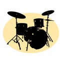 Realistic drum illusration drawing battery coloring drawing illustration white background Royalty Free Stock Photo