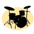 Realistic drum illusration drawing battery coloring drawing illustration white background