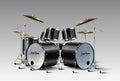 Realistic drum kit. Set of Drums. Vector.