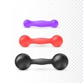 Realistic dumbbells. Equipment for bodybuilding and workout. Vector illustration