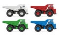 Realistic dump trucks vector illustration Royalty Free Stock Photo