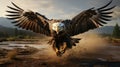 Realistic Eagle In Flight Wallpaper