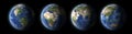 Realistic earth planet different view Royalty Free Stock Photo