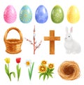 Realistic Easter Icons Collection