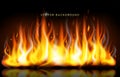 Realistic fire flames reflection background Royalty Free Stock Photo