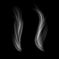 Realistic editable white smoke over black background Royalty Free Stock Photo