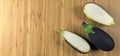 Realistic Eggplants Top View