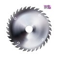 Realistic electric saw disc. Circular blade. Metal tool isolated on white background. Vector illustration Royalty Free Stock Photo