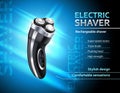 Realistic Electric Shaver Advertising Poster