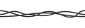 Realistic electrical wires. Cable power energy. Flexible thick network cord. Black electric computer connection wires