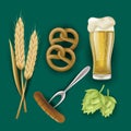 realistic elements collection oktoberfest vector design illustration