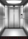 Realistic elevator cabin with closed doors inside Royalty Free Stock Photo