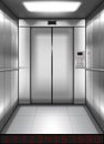 Realistic elevator cabin with closed doors inside Royalty Free Stock Photo