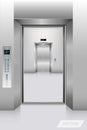 Realistic elevator in office building., Interior concept, Vector