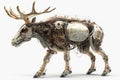 Realistic Elk Robot in Rococo Style with 3D Details and Cinematic Lighting