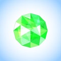 Realistic emerald jewel shaped. Gem. Vector illustration.