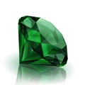 Realistic emerald on white background