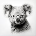 Playful Koala Face Tattoo Illustration With Ambient Occlusion Style