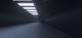 Realistic Empty Dark Corridor With Lights