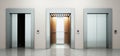 Realistic empty elevators hall interior with waiting lift marble Royalty Free Stock Photo