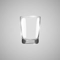 Realistic empty glass. Glass on gray background. Drinking glass. Empty drinking glass cup. Transparent glass. Vector illustration. Royalty Free Stock Photo