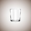 Realistic empty glassful, isolated on beige background