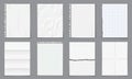 Realistic empty paper notes template with shadows isolated Royalty Free Stock Photo