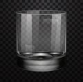 Realistic empty whiskey glass isolated on transparent background Royalty Free Stock Photo