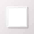Realistic Empty White Square Picture Frame Mockup